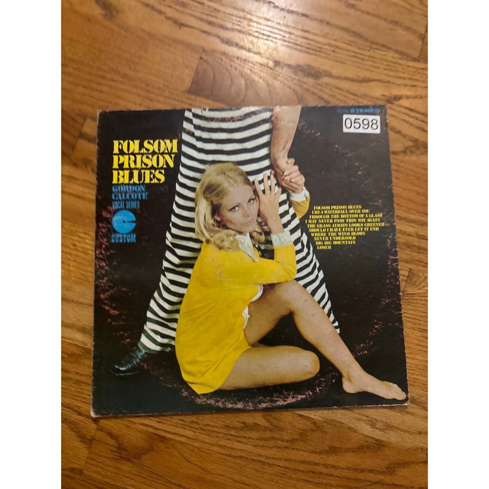 Custom Records Folsom Prison Blues Gordon Calcote Vinyl LP 12" Black Good Stereo